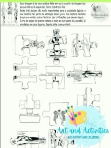 Ancient Mythology puzzle for coloring Ancient Egypt puzzle for coloring Ancient Egypt activity for coloring the sacred egyptian triad for coloring osiris isis and horus for coloring